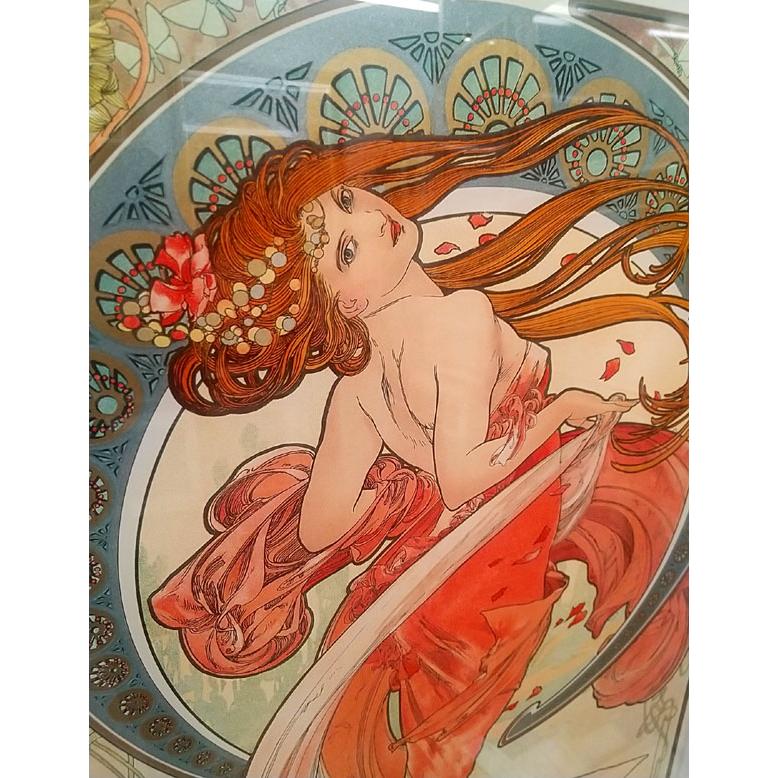 ミュシャ 絵画 シルクスクリーン版画 ミュシャ 「ダンス」インテリア