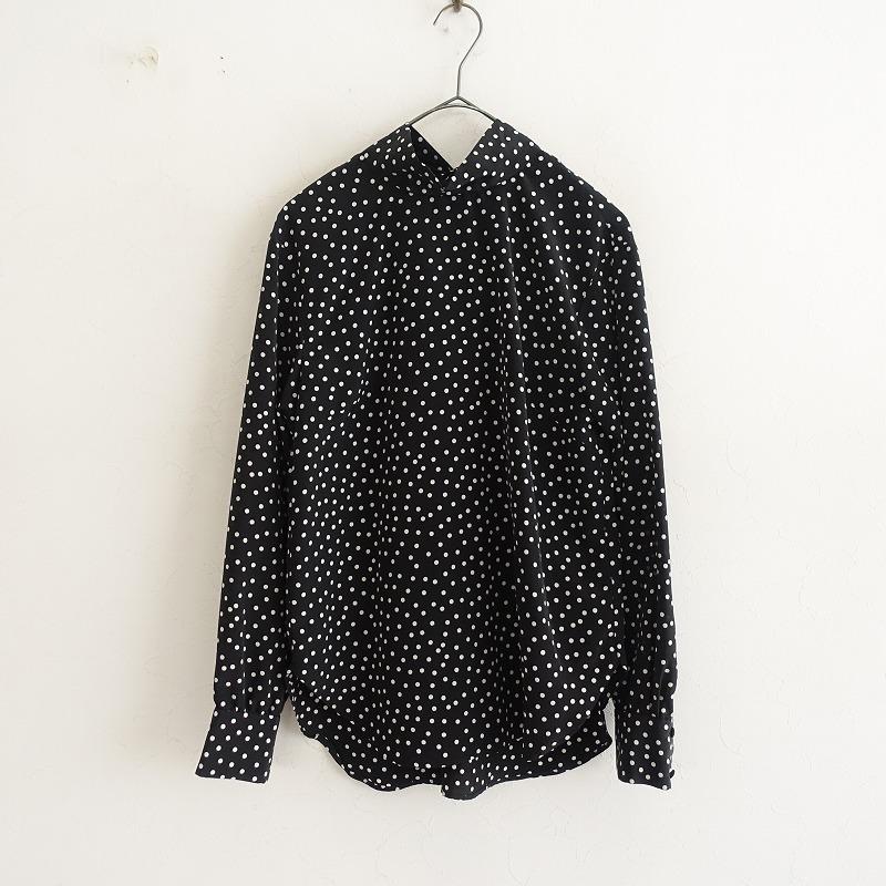 SINME 【美品/2023SS/定価2.9万】シンメ *ドットボウタイブラウス*M黒