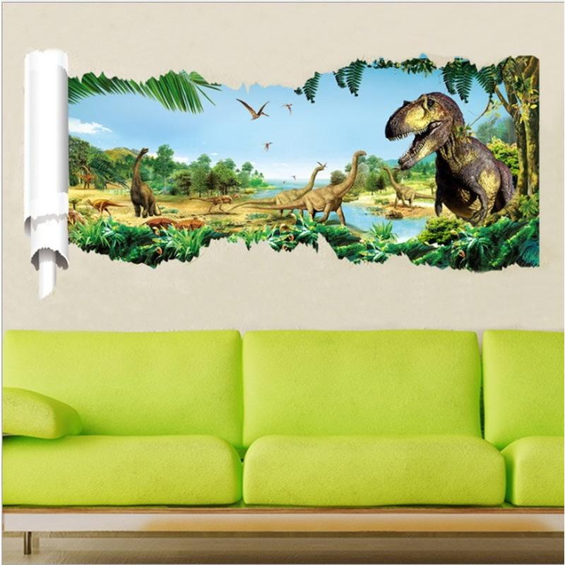 特大3D ウォールステッカー ジュラシックパーク 恐竜 騙し絵 トリック