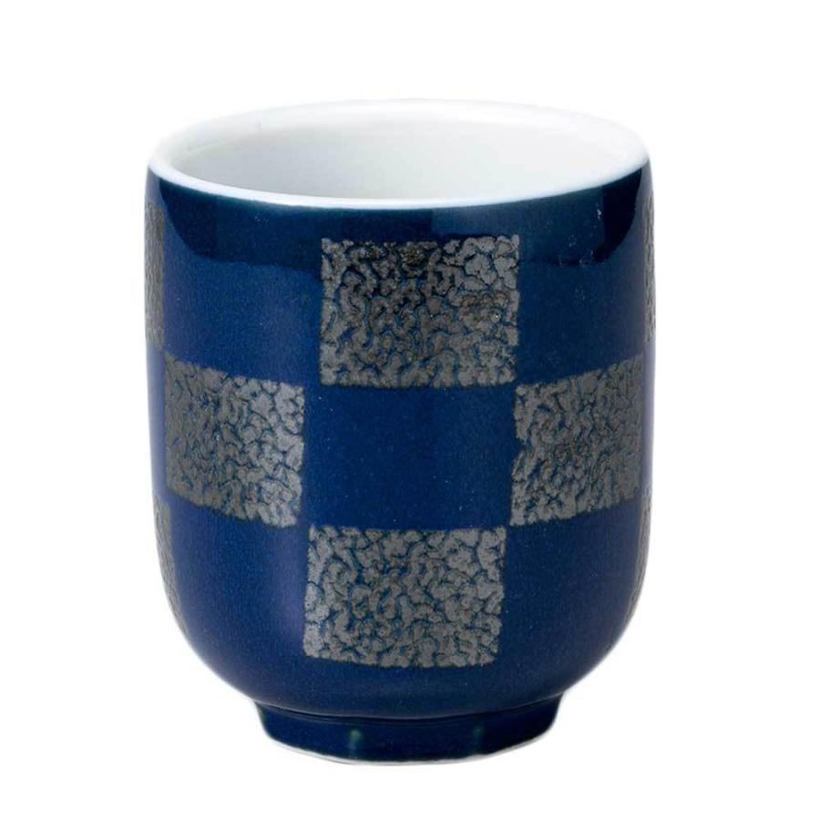 湯呑 青色 市松模様/ ルリ市松寿司湯呑 /業務用 贈り物 父の日 母の日