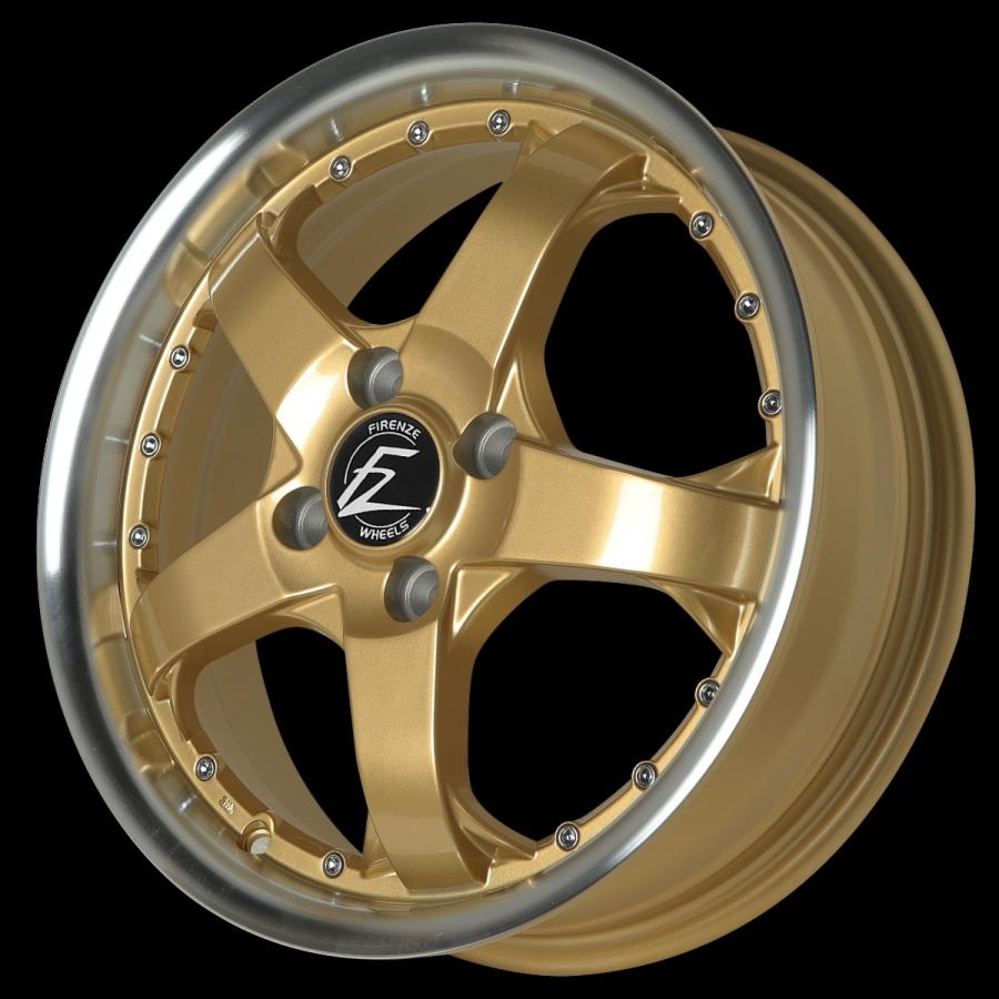 15インチアルミホイールタイヤセット 軽自動車 FZ431ゴールド/リムポリ