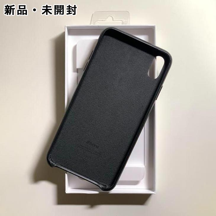 iPhone XS Max Apple純正 レザーケース・ブラック 新品 : アスカラ