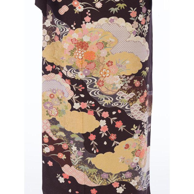 15〜23号|正絹|3L|4L|古典柄|訪問着フルセット(茶色系)|訪問着・付下げ