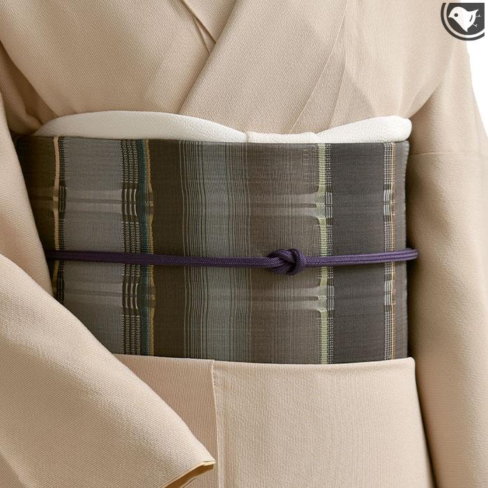 藤山千春 吉野間道 草木染織作家 手織り 九寸 名古屋帯 正絹 日本製