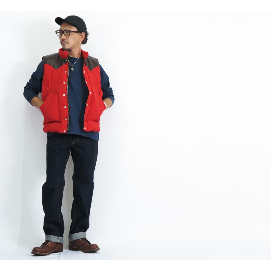 SUGAR CANE シュガーケーン ダウンベスト レザーヨーク T/C クロス 革