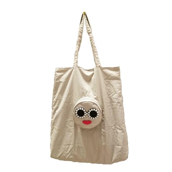 a-jolie (アジョリー) パールサングラス ラウンドエコバッグ ブラック