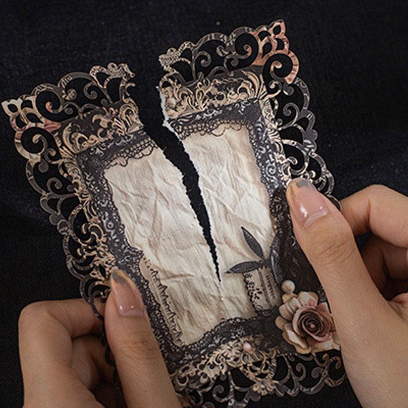 コラージュ 素材 デザイン ペーパー レース ゴシック 薔薇 バラ