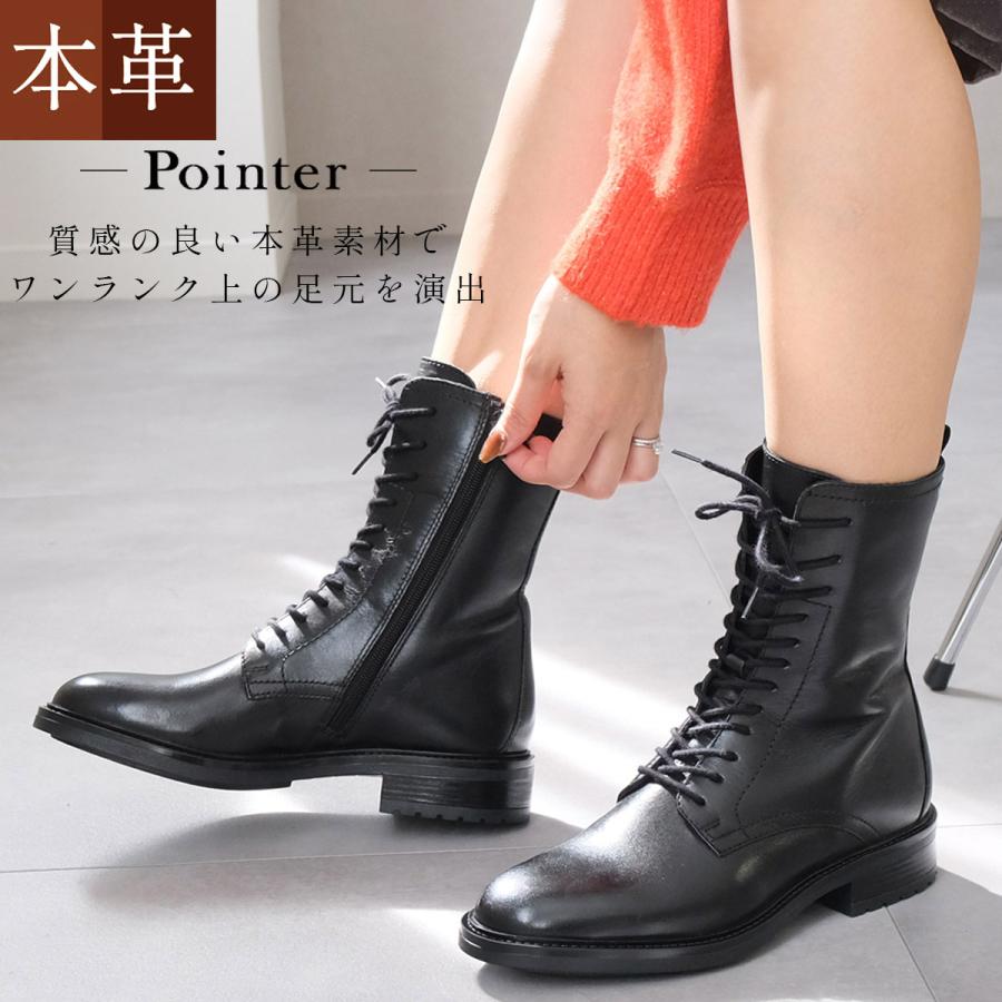 ショートブーツ 本革 レディース ローヒール 歩きやすい 履きやすい