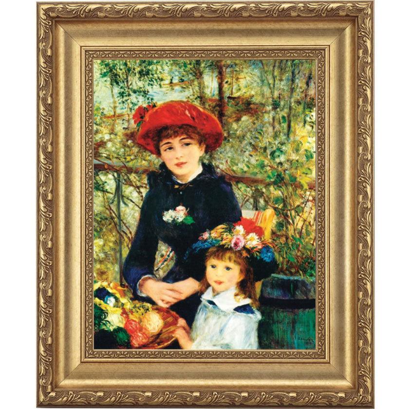 ルノワール テラスにて 4号 サイズ 立体複製名画 絵画 額付き