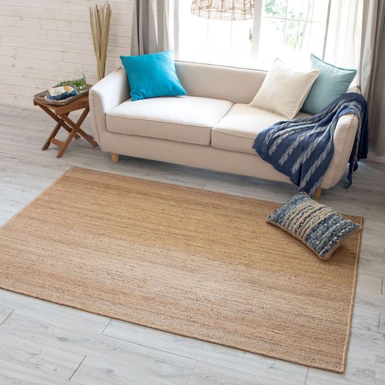 ELEMENTS ジュートラグ 約140×200cm 麻 天然素材 ラグ 敷物 ひんやり