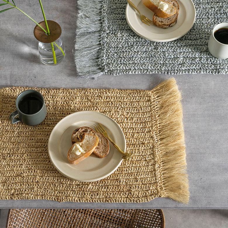 ELEMENTS ランチョンマット ラフィア製 天然素材 長方形 プレイス