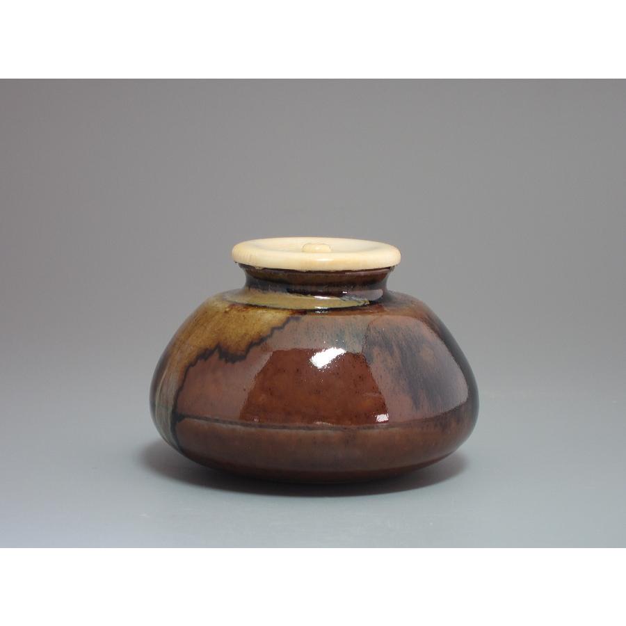 膳所焼 大海茶入 陽炎園岩崎新定造 共箱 : 茶道具商 越中屋 - 通販