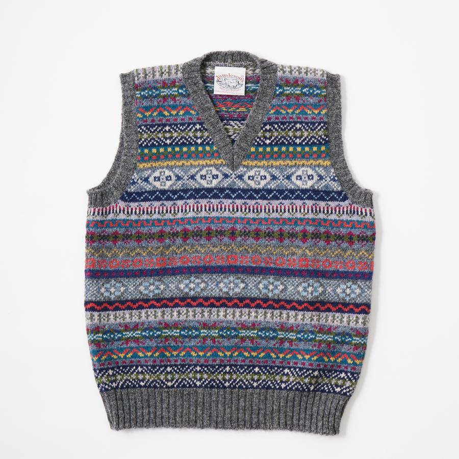 Jamieson's of Shetland JAMIESON'S ジャミーソンズ フェアアイル柄 V