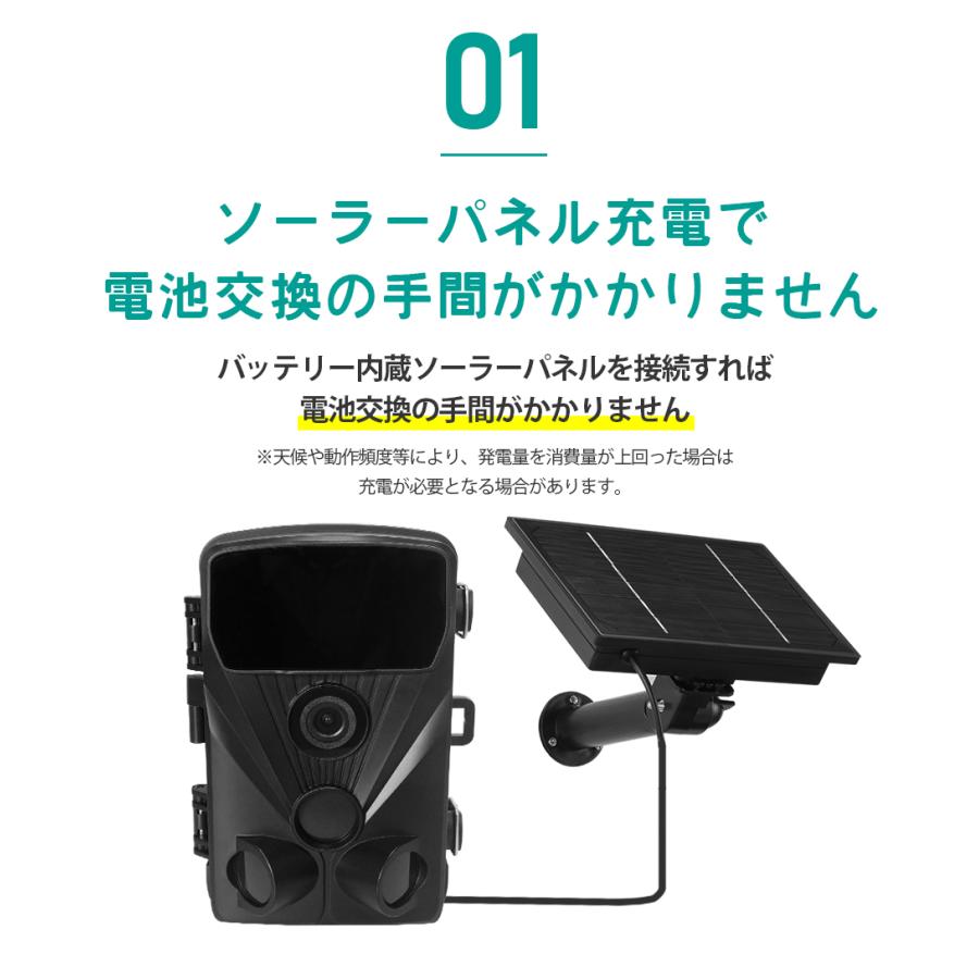 SecuSTATION 防犯カメラ トレイルカメラ専用 ソーラーパネル 防水 防塵