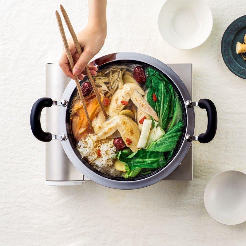 マイヤー ホットポット 26cm ステンレス製 土鍋風 両手鍋 IH対応 ガス