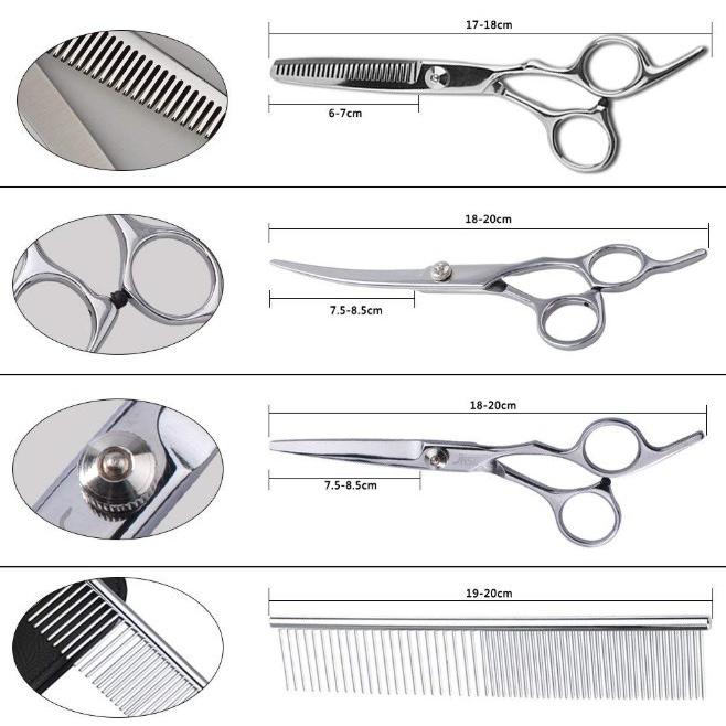 トリミング ハサミ ペット 犬 猫 スキバサミ くし コーム 安全 6点