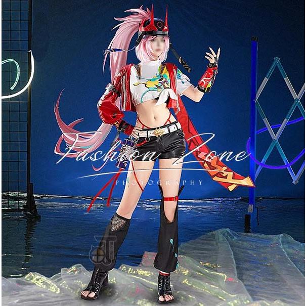 送料無料◇崩壊：スターレイル 風 乱破 Rappa コスプレ衣装 ウィッグ