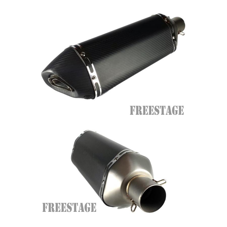 汎用51mmヘックス六角スリップオンマフラー/カーボンエンドキャップ