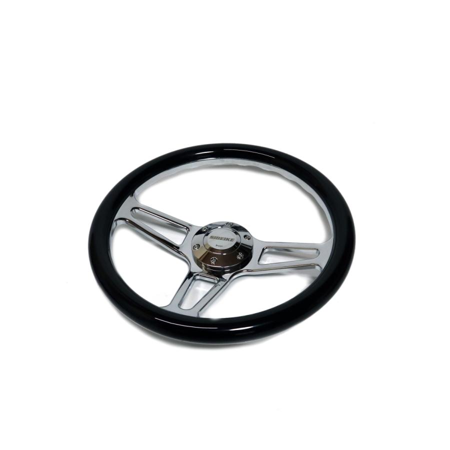 14インチ ウッドステアリング ハンドル メッキスポーク 35cm momo