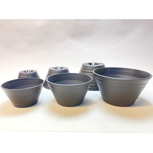 セラアート平鉢(丸鉢)-15号-黒(陶器風プラ鉢)(直径φ約15cm一般的な5号