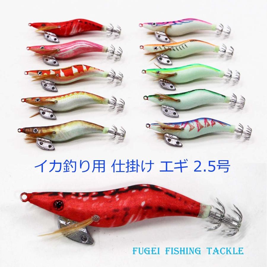 釣具 仕掛け 夜光 釣り エギ 餌木 2.5号 10本 セット H20egi25h10pE