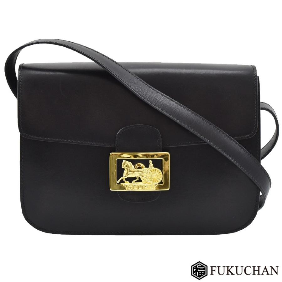 CELINE（セリーヌ） 馬車金具 ヴィンテージ ショルダーバッグ カーフ