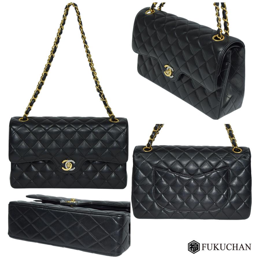 CHANEL/シャネル パリ本店限定 ラムスキン マトラッセ25 Wフラップ W