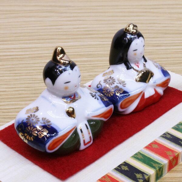 雛人形 ケース飾り 染錦座雛(華小紋)ガラスケース入り26109608-855