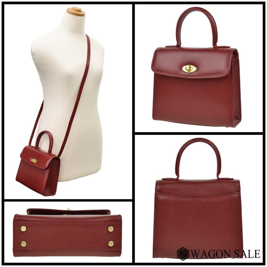 COACH/コーチ ミニハンドバッグ 2wayショルダーバッグ レッド×ゴールド