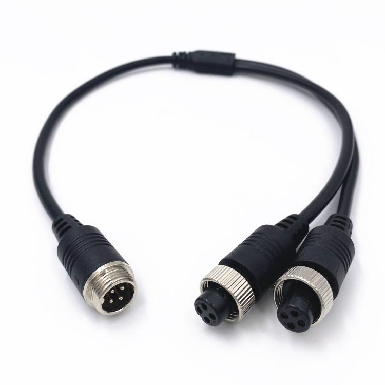 4ピン分岐ケーブル 分配 同軸ケーブル 4pinコネクタ 4ピンオス→4