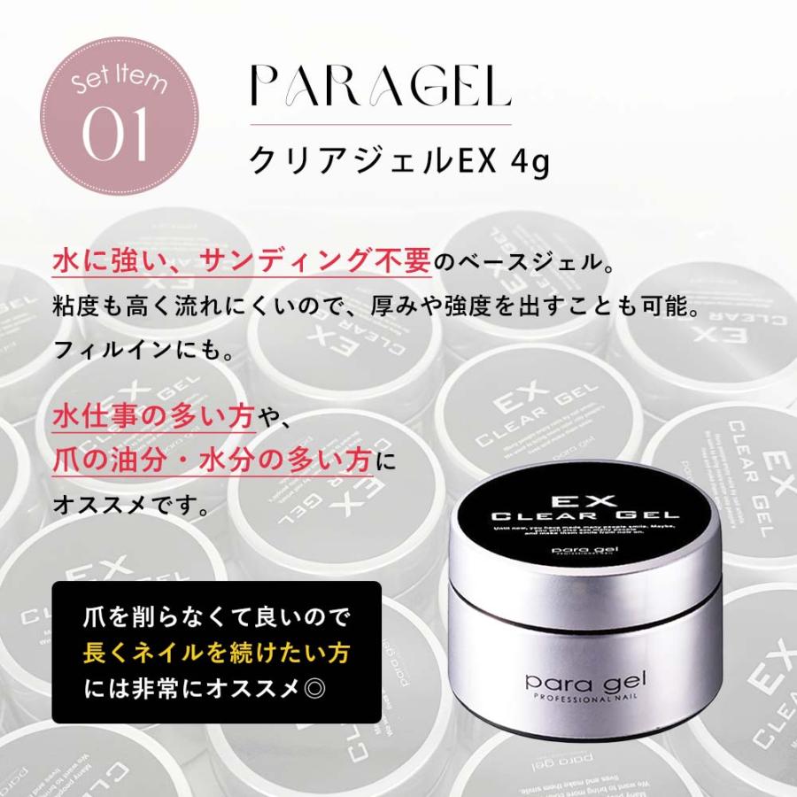 para gel パラジェル クリアジェルEXセット 4g ベースジェル/ジェル