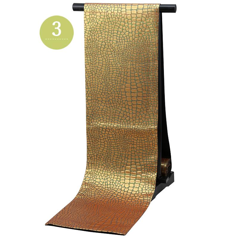 お仕立て上がり 振袖用 クロコ風 型押し柄 袋帯 日本製 全3色 hp-299