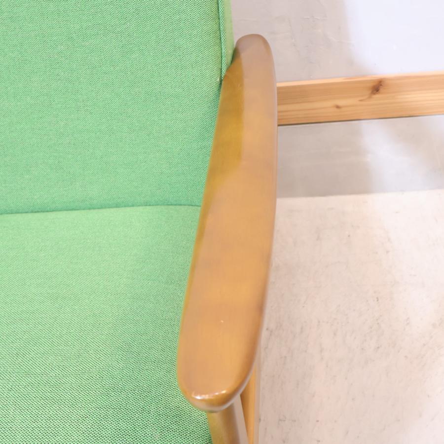 カリモク60 Kチェア タープグリーン 1シーター 北欧スタイル レトロ