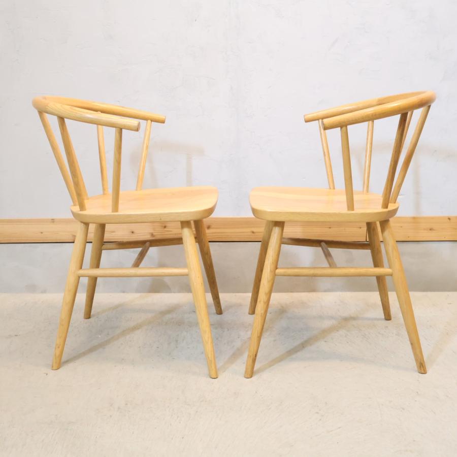 無印良品（MUJI） オーク無垢材 ダイニングチェア 2脚セット 北欧