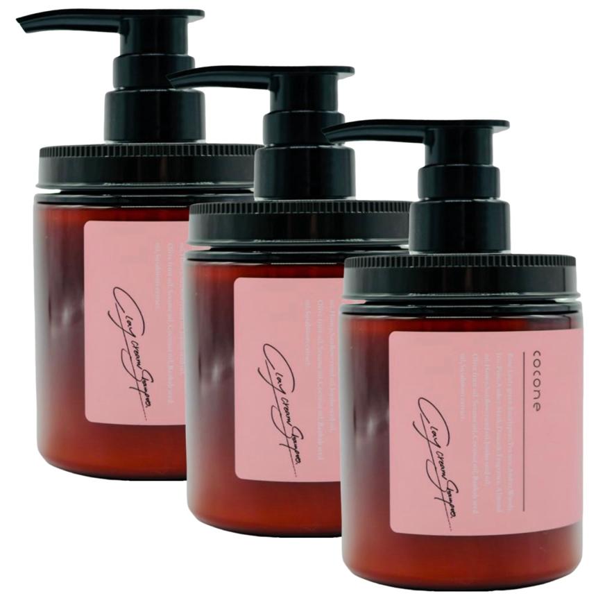 cocone ココネ シャンプー クレイクリーム ローズ ピンク さらさら 3本