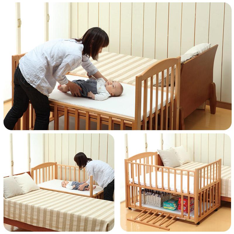 カトージ（KATOJI） ベビーベッド 日本製 スリーオープンベビーベッド