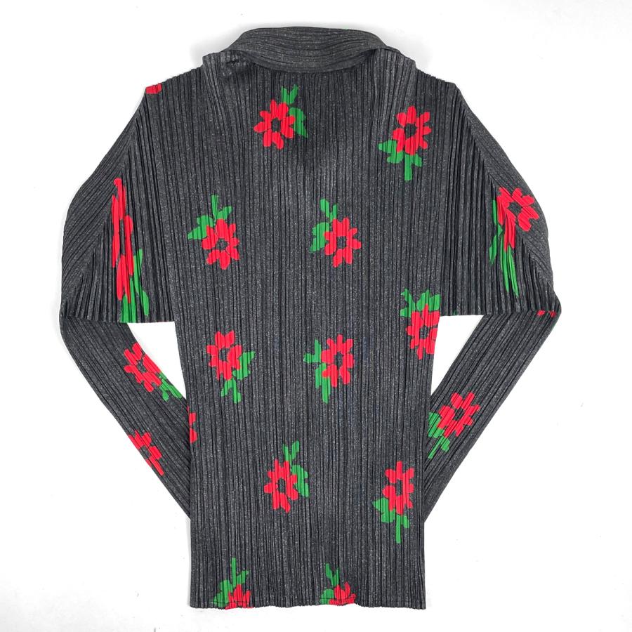 プリーツプリーズ PLEATS PLEASE プリーツ 長袖シャツ 花柄 フラワー