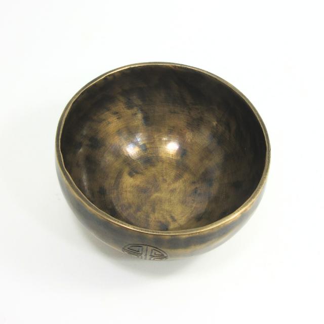 シンギングボウル 7メタル 約11.5cm 満月文様 手打ち 音浄化 ヨガ 瞑想