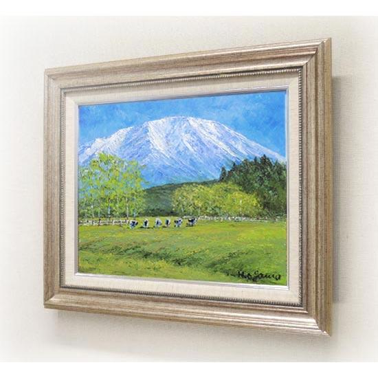 絵画 油絵 岩手山を望む (小川久雄) 【海・山】【肉筆】【油絵】【日本