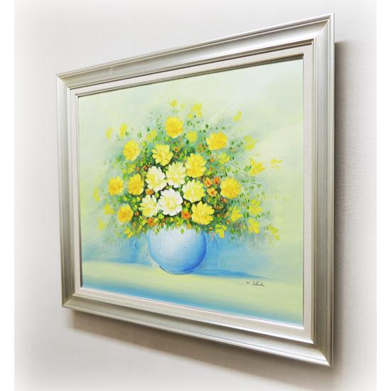 絵画 油絵 花のある風景 F20号 （高田美里） 【肉筆】【油絵】【花