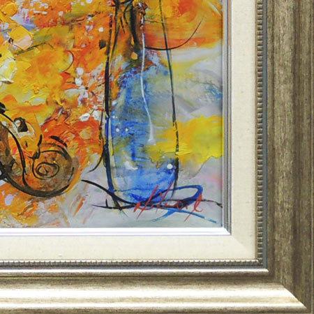 絵画 油絵 花とバイオリン (池田秀郎) 【肉筆】【油絵】【花】【静物