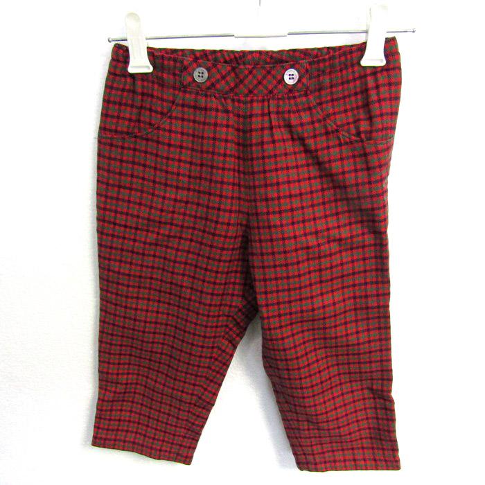 ファミリア パンツ ボトムス チェック柄 ウール混 ベビー 女の子用 90