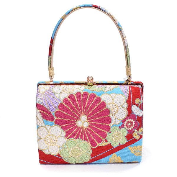 日本製 紗織謹製 振袖用 草履バッグセット 紗織 Mサイズ 水色 紅