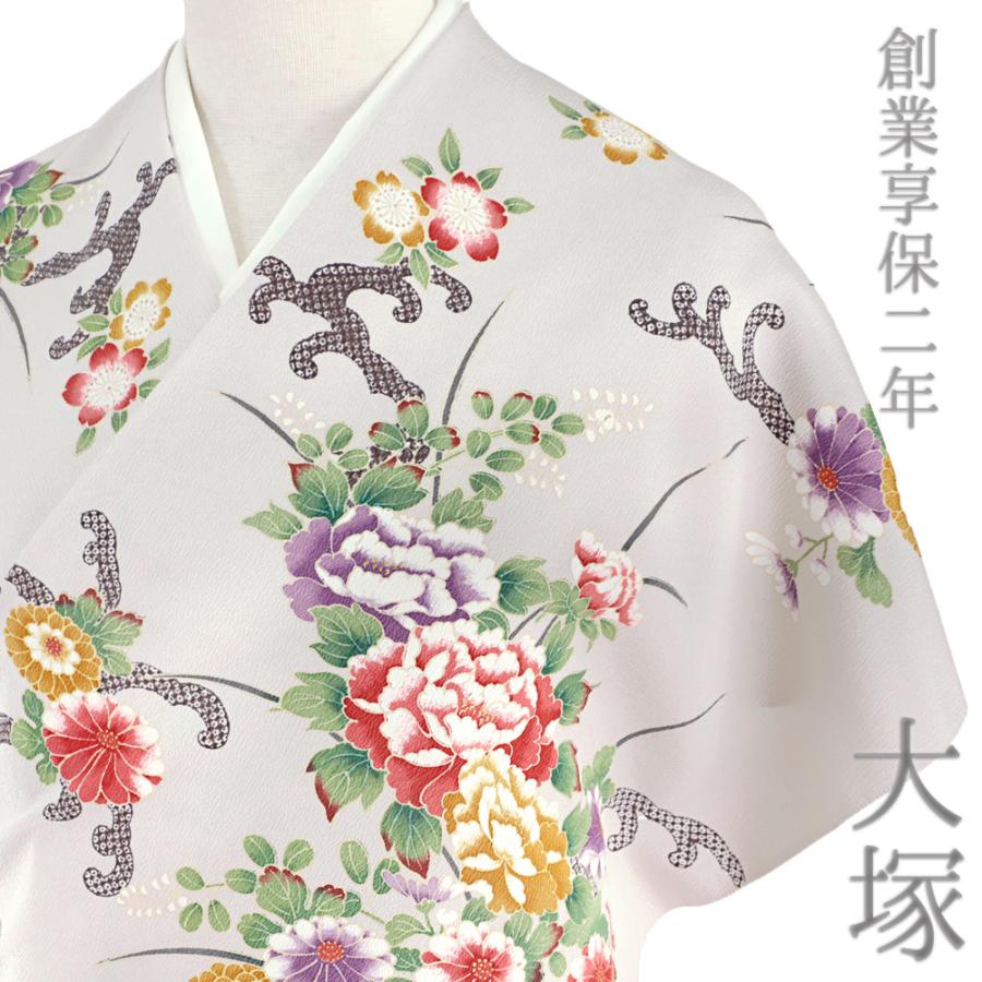 小紋 反物 コート 羽織 正絹 丹後ちりめん 織元 大塚 老舗 灰色 グレー