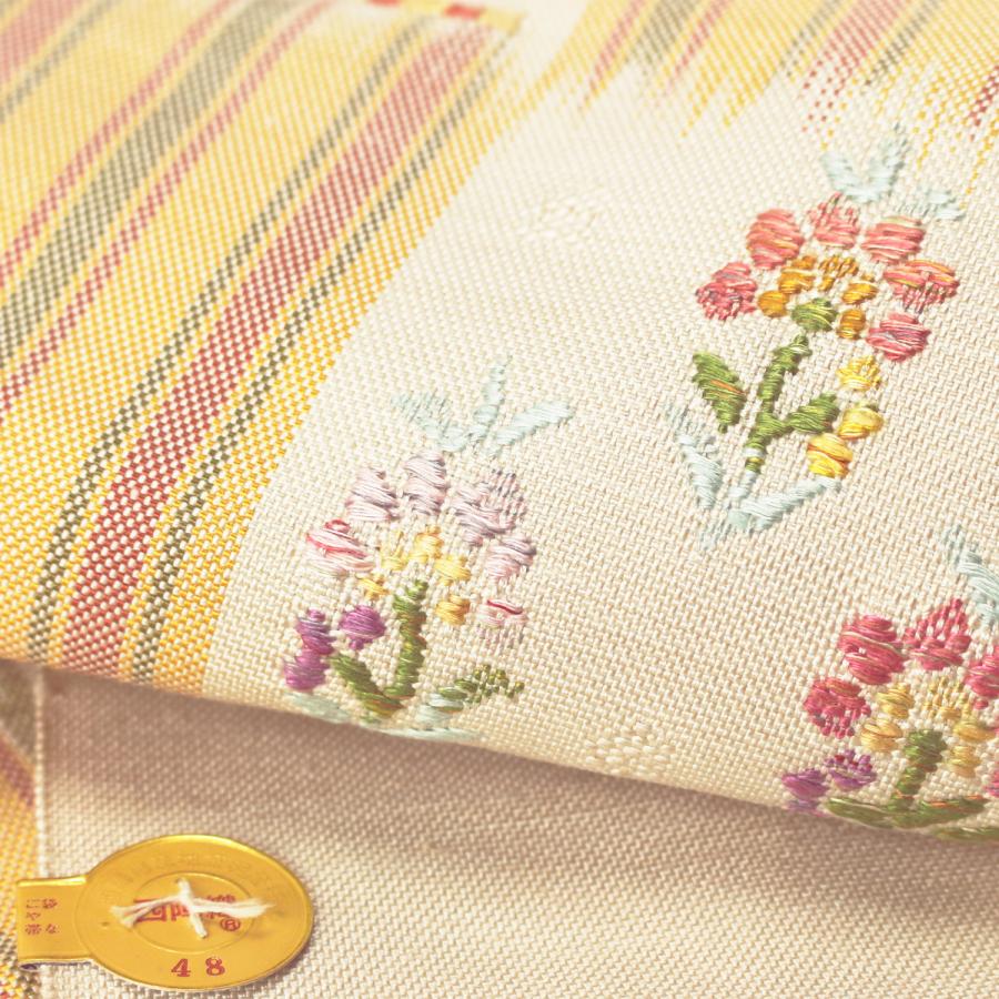 名古屋帯 手紬名古屋帯 八寸帯 かわいい パステル 帯屋捨松 市松 小花