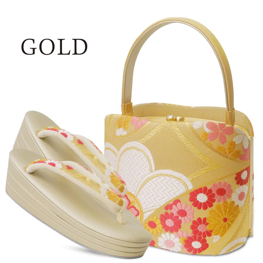 西陣縦錦の帯地を使用したバックと三分じめ(写真6) 西陣縦錦の帯地を