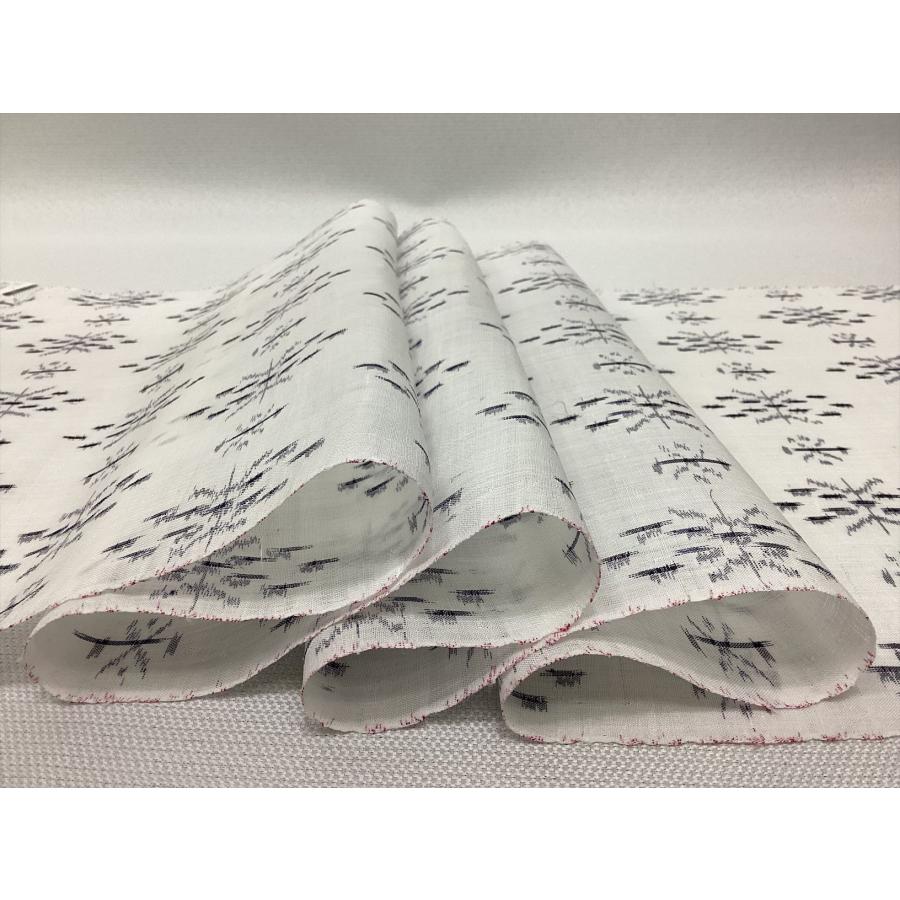 越後上布反物 雪さらし済 未仕立て品 中古 きもの反物 夏 麻反物 絣柄