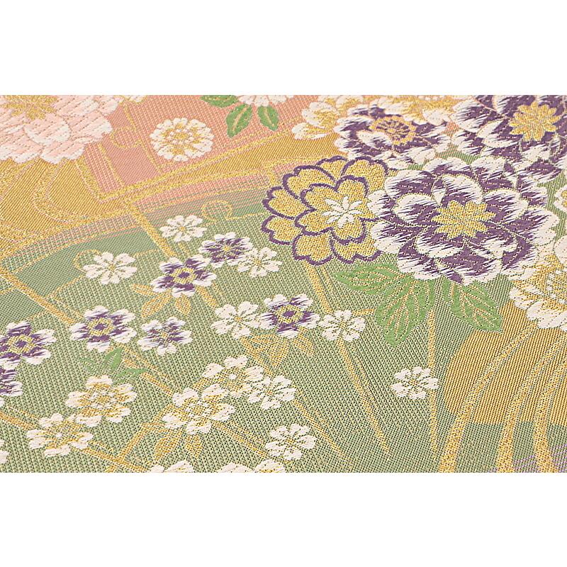 袋帯 西陣織 大光 正絹 唐織 金 花 桜 牡丹 菊 流水 扇 和柄 おしゃれ