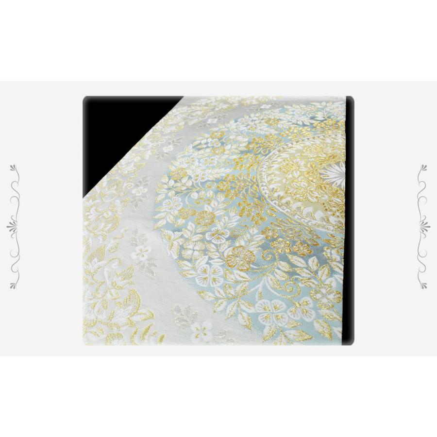 袋帯 唐織 正絹 洛陽織物 西陣織 白地 白 ホワイト 花唐草 花 金糸 未