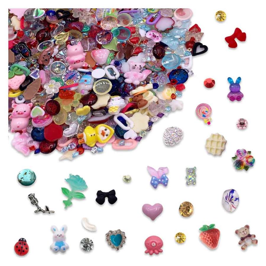 ネイルパーツ ハート 星 花 ミックス 30g 14ー2mm カラフル 混形
